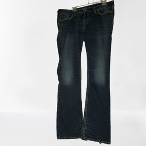 Silver Aiko Midrise Bootcut Jeans Dark Blue Size 18